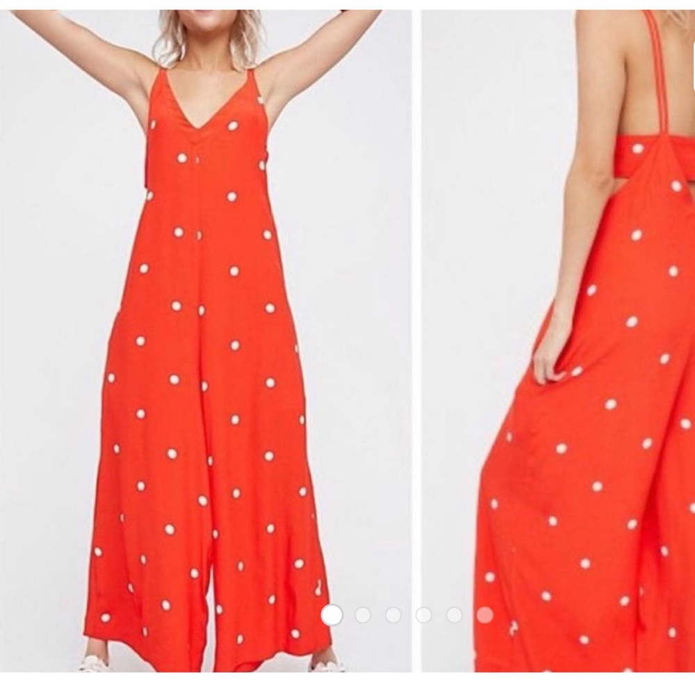FREE PEOPLE DREAM BIG JUMPSUIT - RED (SZ XS)